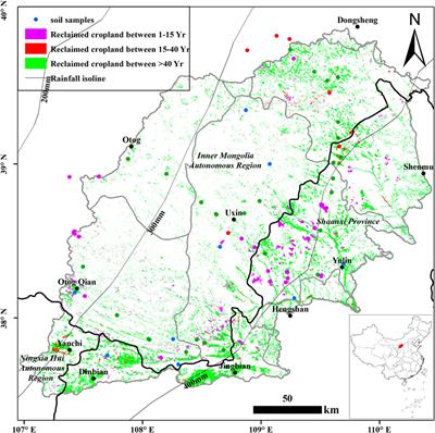 Effects of Different Cropland Reclamation Periods on Soil Particle Size and Nutrients From the Perspective of Wind Erosion in the Mu Us Sandy Land